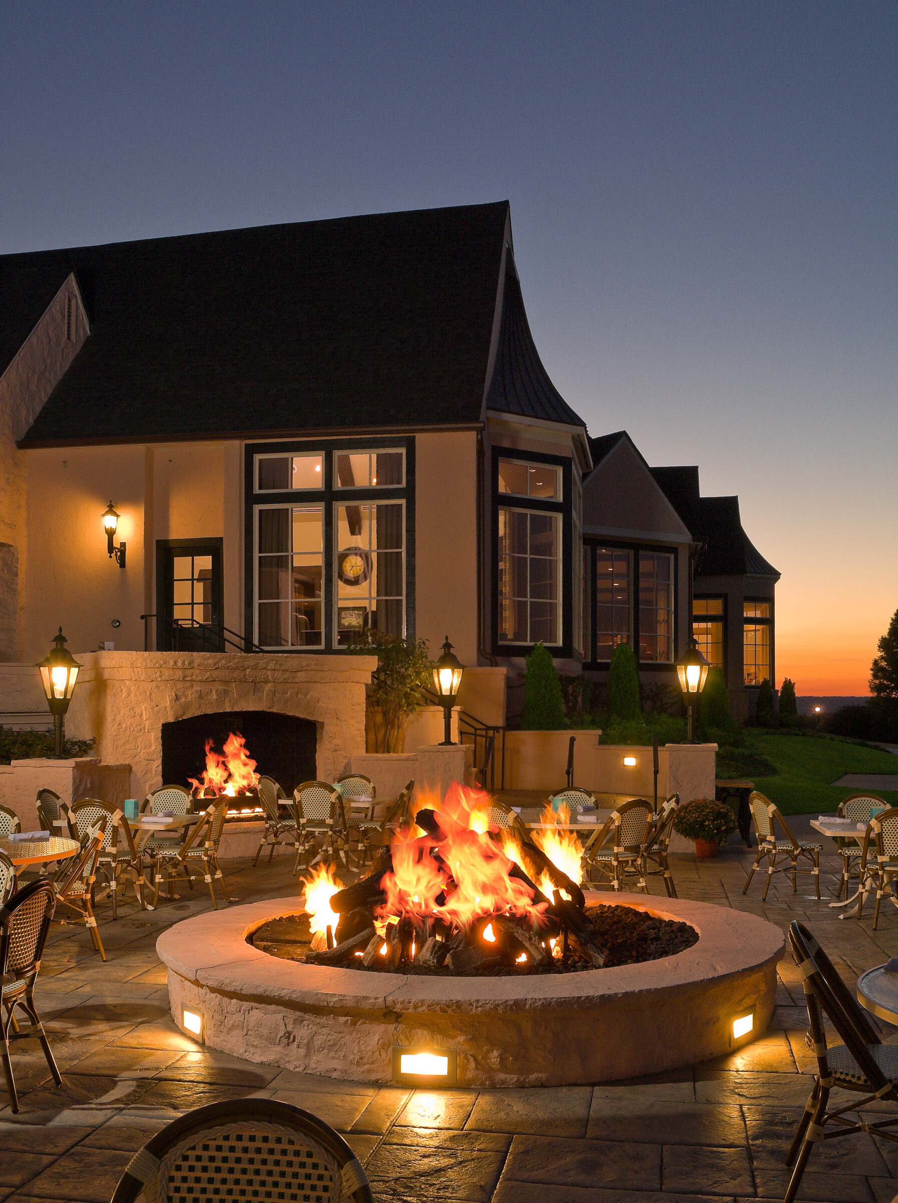 Outdoor fire pit house